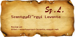 Szentgyörgyi Levente névjegykártya