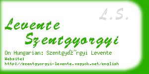 levente szentgyorgyi business card
